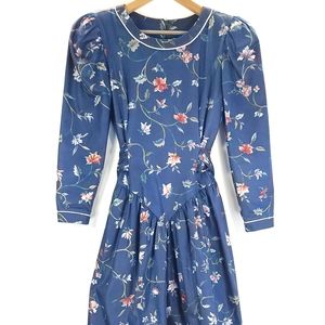 Vtg Althuser Dress Women's 10 Multicolor Floral Print Cotton USA